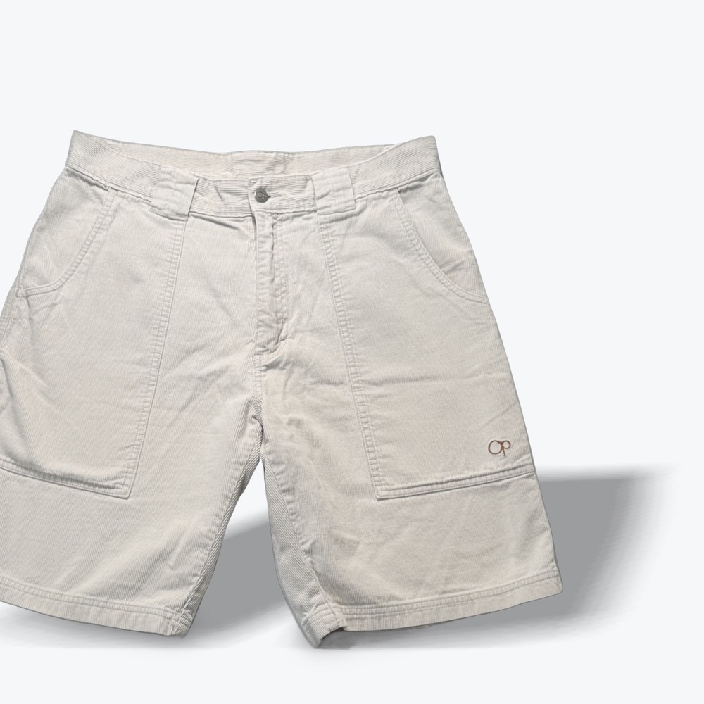 Vintage Ocean Pacific Mens Shorts Corduroy 1990s Cream Surfer Skater Size 33
